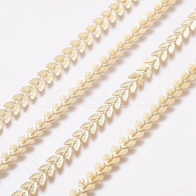 Brass Handmade Cobs Chains X-CHC-G006-13G-1
