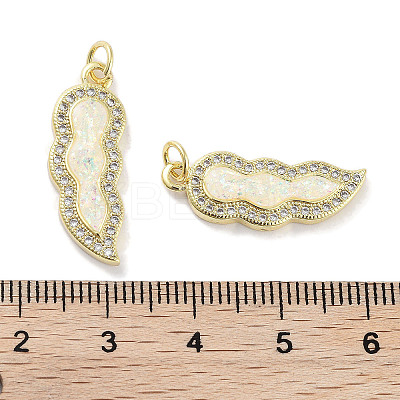Brass Micro Pave Clear Cubic Zirconia Pendants KK-L213-040G-1