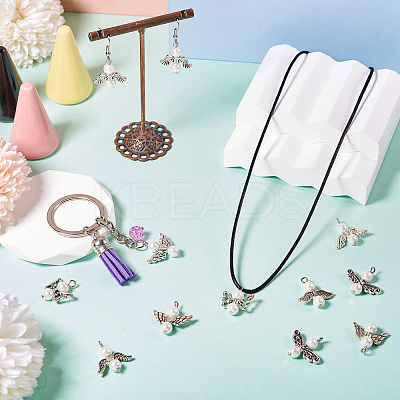 20Pcs 20 Style Glass Pearl Pendants PALLOY-TAC0142-1