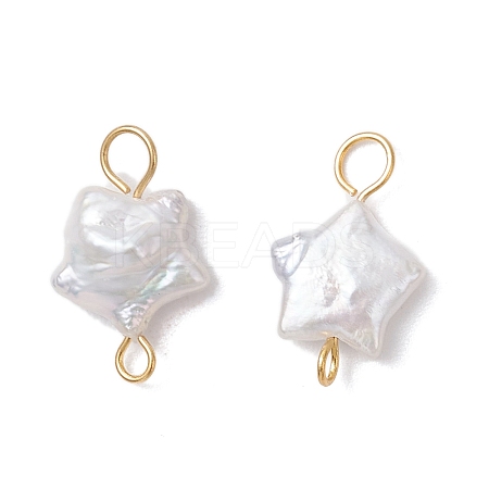 Natural Keshi Pearl Connector Charms PALLOY-JF04243-01-1