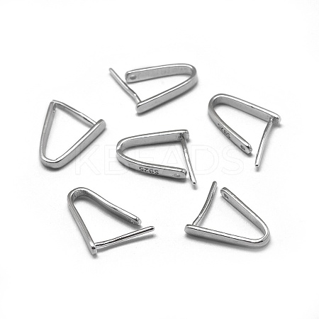 Anti-Tarnish Rhodium Plated 925 Sterling Silver Pendant Bails STER-L057-080A-P-1