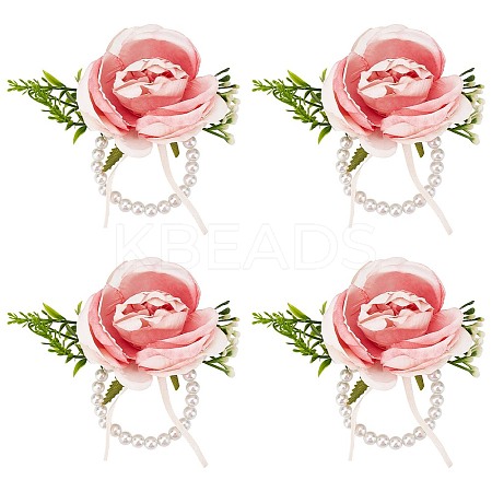 4Pcs Silk Wrist Corsage AJEW-CP0001-63-1