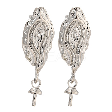 Rack Plating Brass Studs Earrings Finding KK-T072-09P-1