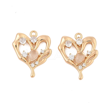 Brass Micro Pave Cubic Zirconia Pendants KK-L223-019G-1
