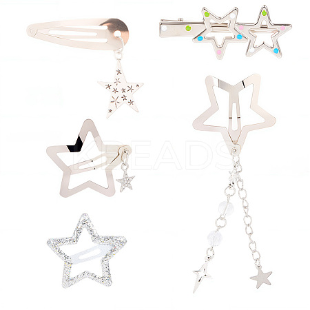 10pcs Iron Alloy Snap Hair Clips PHAR-CP0001-25-1