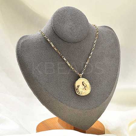 304 Stainless Steel Constellation Pendant Necklaces NJEW-K392-01G-03-1