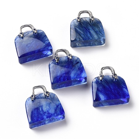 Watermelon Stone Glass Brass Pendants KK-E274-01P-022-1