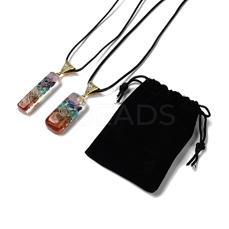 2Pcs 2 Styles Chakra Jewelry NJEW-SZ0001-05-1