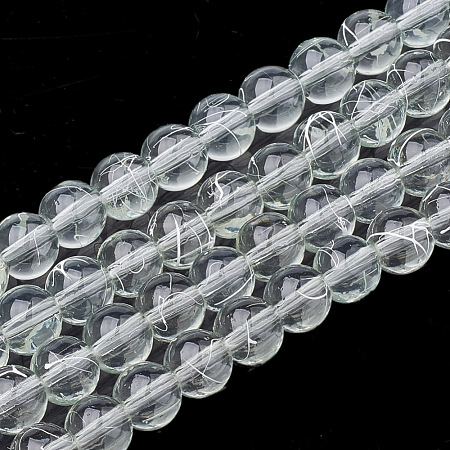 Drawbench Transparent Glass Beads Strands GLAD-Q012-6mm-04-1