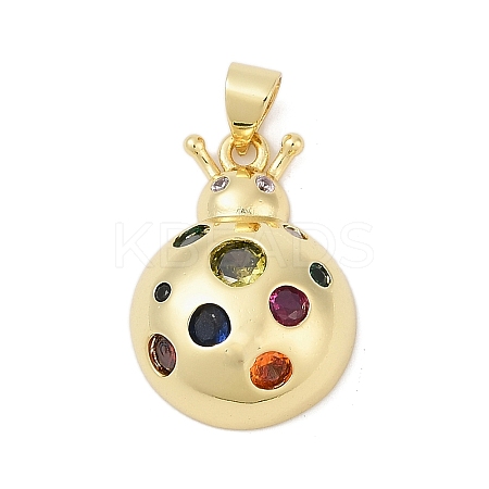 Brass Micro Pave Cubic Zirconia Pendants KK-A241-03G-1