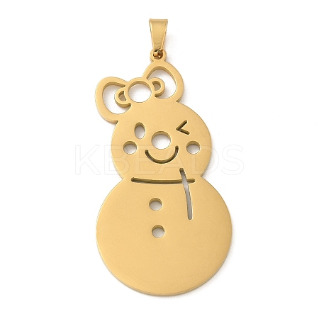 Christmas Theme 304 Stainless Steel Pendants STAS-Q005-01G-05-1