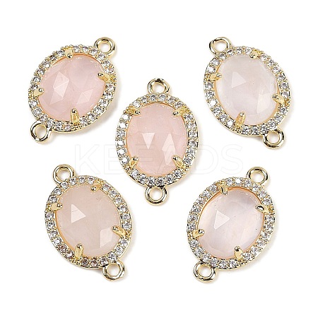 Natural Rose Quartz Faceted Oval Links G-B126-05G-02-1