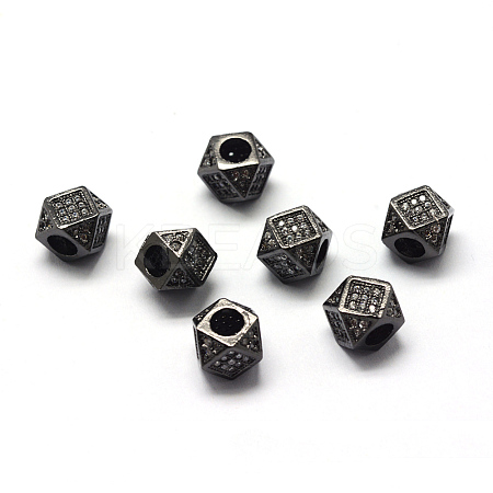 Rack Plating Brass Cubic Zirconia Beads LS-ZIRC-S029-02B-1