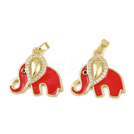Brass Micro Pave Cubic Zirconia Pendants KK-F908-08G-02-1