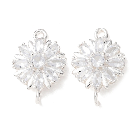 Brass Pave Clear Cubic Zirconia Connector Charms CU-CBAEC99-09S-1