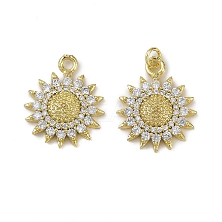 Brass Micro Pave Cubic Zirconia Pendants KK-I358-063G-J-1