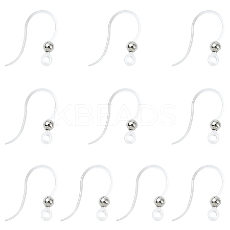 10Pcs Transparent Resin Earring Hooks FIND-YW0006-98S-1