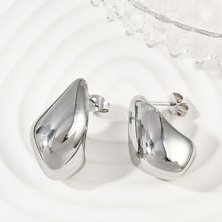 304 Stainless Steel Teardrop Stud Earrings for Women EJEW-S272-03P-1