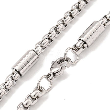 Non-Tarnish 304 Stainless Steel Box Chain Necklaces LS-NJEW-R266-09B-P-1