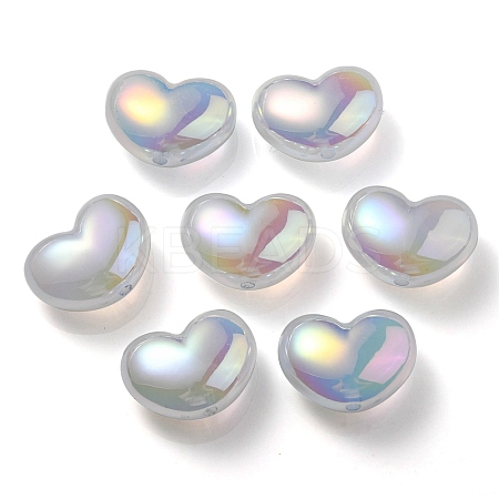 UV Plating Rainbow Iridescent Imitation Jelly Acrylic Beads OACR-C007-08D-1