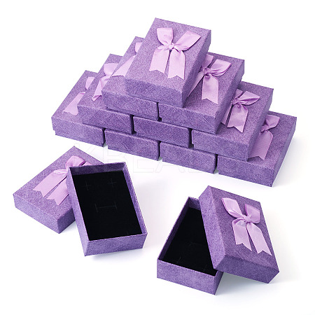 Rectangle Paper Jewelry Set Storage Gift Boxes with Bowknot CON-TAC0014-12B-1