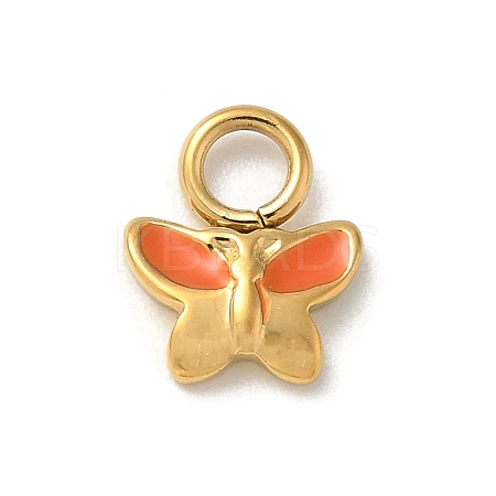 Ion Plating(IP) 304 Stainless Steel Enamel Charms STAS-G351-01G-01-1