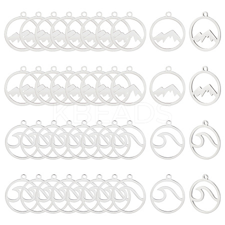 30Pcs 2 Styles 201 Stainless Steel Pendants STAS-AR0001-69-1
