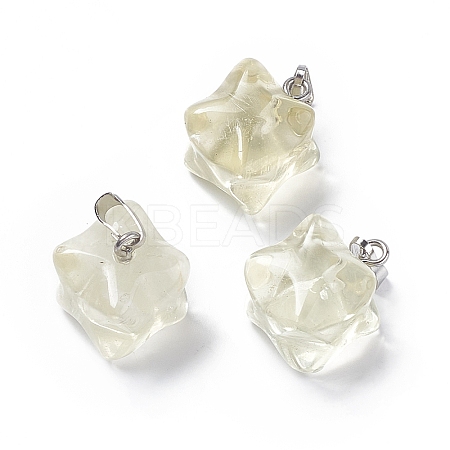 Natural Lemon Quartz Pendants G-C002-02F-1