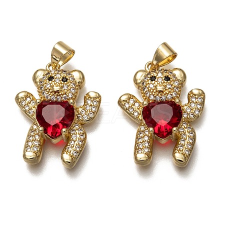 Brass Micro Pave Cubic Zirconia Pendants ZIRC-B002-09G-D-1