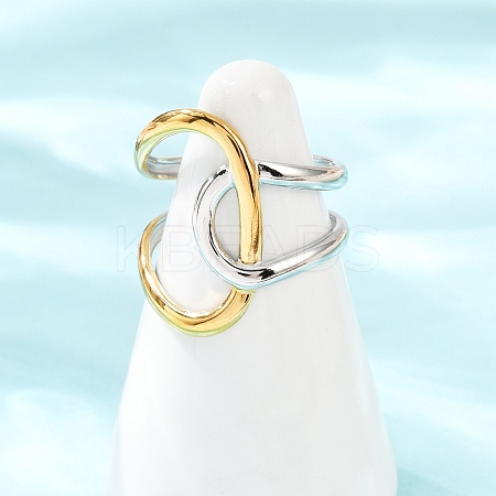 304 Stainless Steel Open Cuff Rings for Women RJEW-K296-03B-GP-1