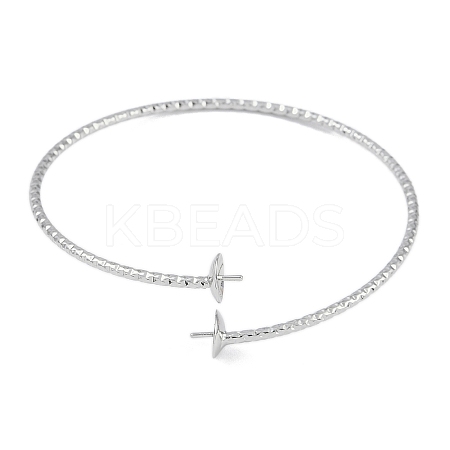 Brass Textured Open Cuff Bangle Making KK-U020-21A-P-1