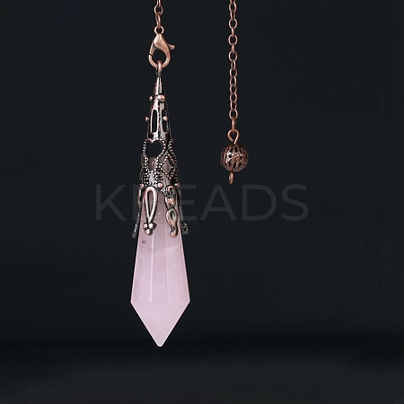 Natural Rose Quartz Dowsing Pendulum Big Pendants PW-WGF0B2B-05-1