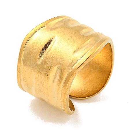 Ion Plating(IP) 304 Stainless Steel Open Cuff Finger Rings RJEW-P114-12G-1