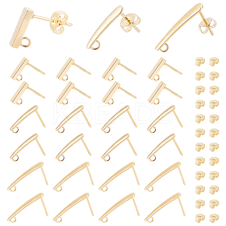 DICOSMETIC 30Pcs 3 Style 304 Stainless Steel Stud Earring Findings STAS-DC0001-39-1