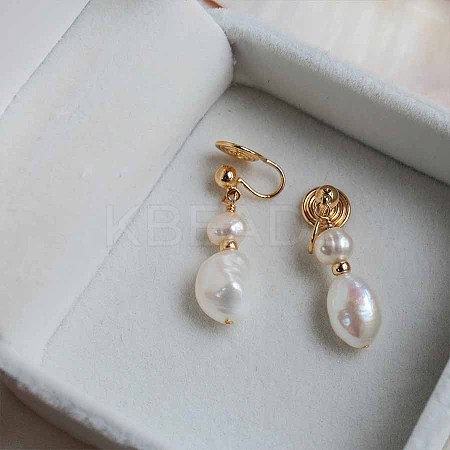 Pearl Clip-on Earrings Tassel Earrings Vintage Ear Cuff Luxury Retro Jewelry YG6221-2-1