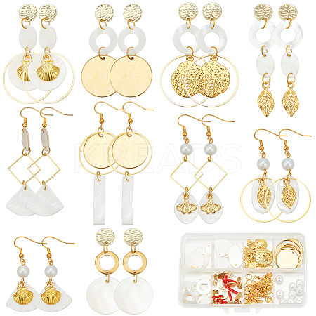 DIY Shell & Alloy Dangle Earring Making Kits DIY-SC0026-53-1