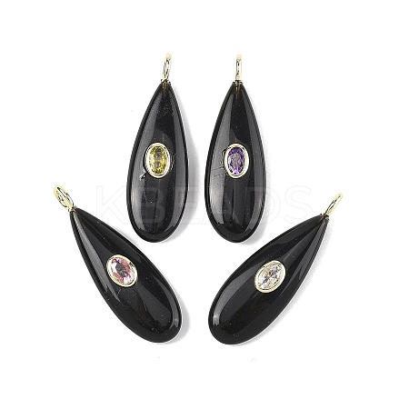 Natural Obsidian Pendants G-D357-03D-1