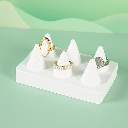 Rectangle Resin Ring Display Stands with 6 Cones Holder LS-ODIS-A012-02-1