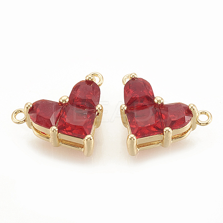 Brass Cubic Zirconia Charms X-KK-S340-12G-04-1