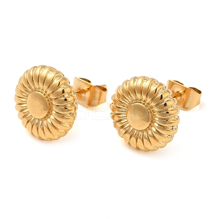 Iron Plating(IP) 304 Stainless Steel Stud EaRing for Women EJEW-M224-05G-1