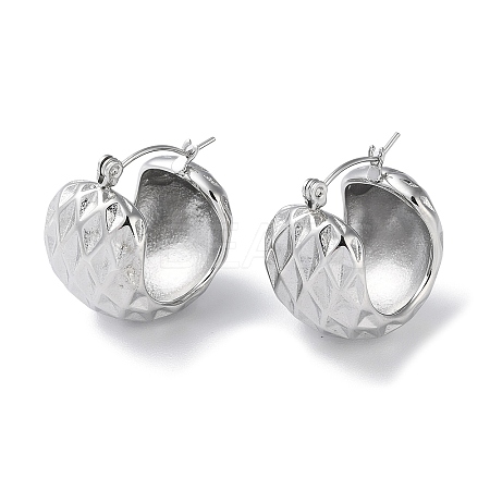 Non-Tarnish 304 Stainless Steel Thick Hoop Earrings STAS-Z052-12P-1