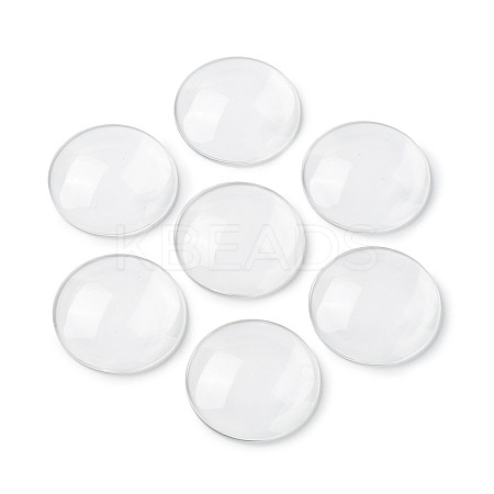 (Defective Closeout Sale: Scratch) Transparent Glass Cabochons GGLA-XCP0001-06-1