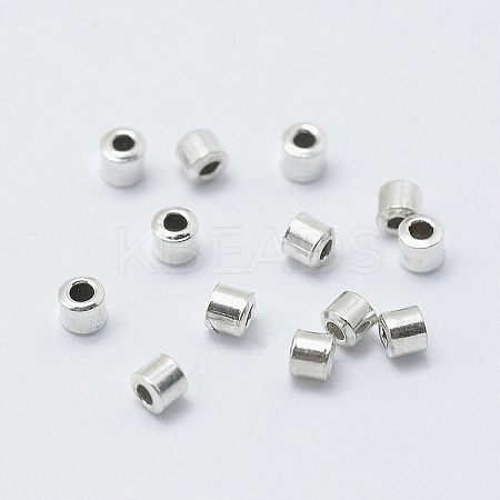 Anti-Tarnish Rhodium Plated 925 Sterling Silver Crimp Beads STER-G027-20P-1