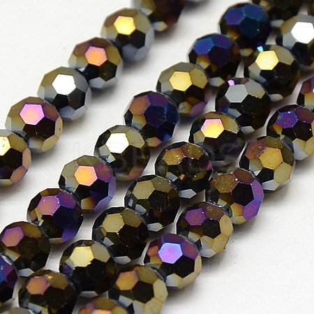Electroplate Glass Beads Strands X-EGLA-J042-8mm-AB01-1
