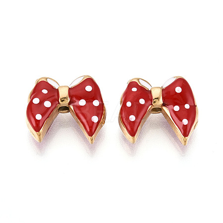 Ion Plating(IP) 304 Stainless Steel Enamel Beads STAS-N114-23K-G-1