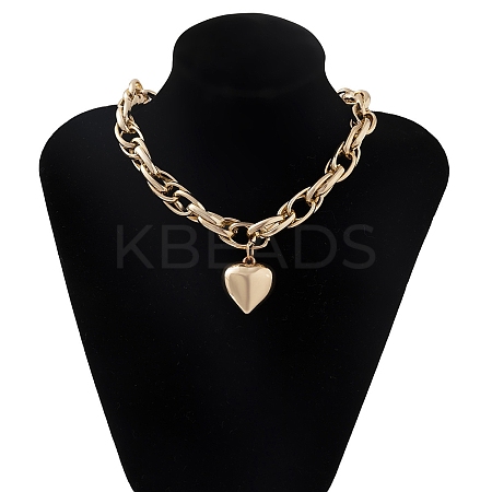 Heart Pendant Necklace LS-NJEW-K261-03G-1
