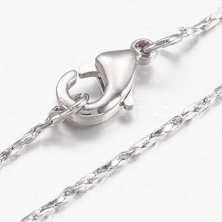 Brass Chain Necklaces MAK-L009-02P-1