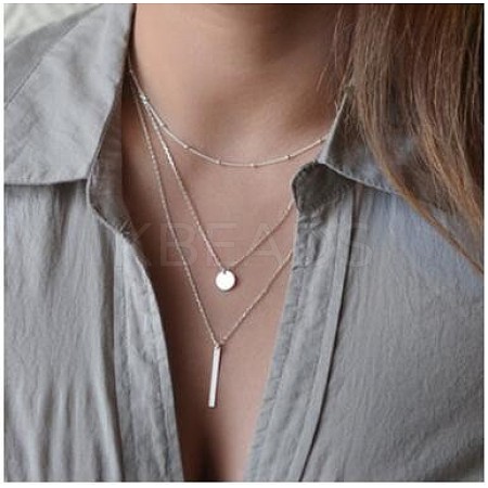 Alloy Pendant Layered Chain Necklaces for Women WGC39CD-26-1