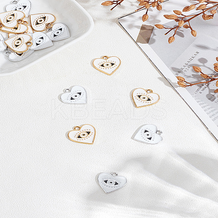 20Pcs 2 Colors UV Plating Alloy Enamel Pendants ENAM-LP0001-75-1