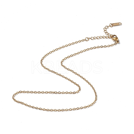 Ion Plating(IP) 304 Stainless Steel Cable Chain Necklace for Men Women NJEW-K245-025A-1